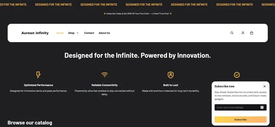 Infinite — Tech & Gadgets storefront