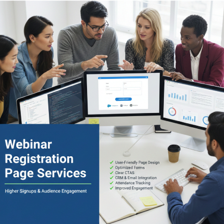 Webinar Registration Page Design Services for Lead Capture, CRM Integration, and Higher Attendance Rates