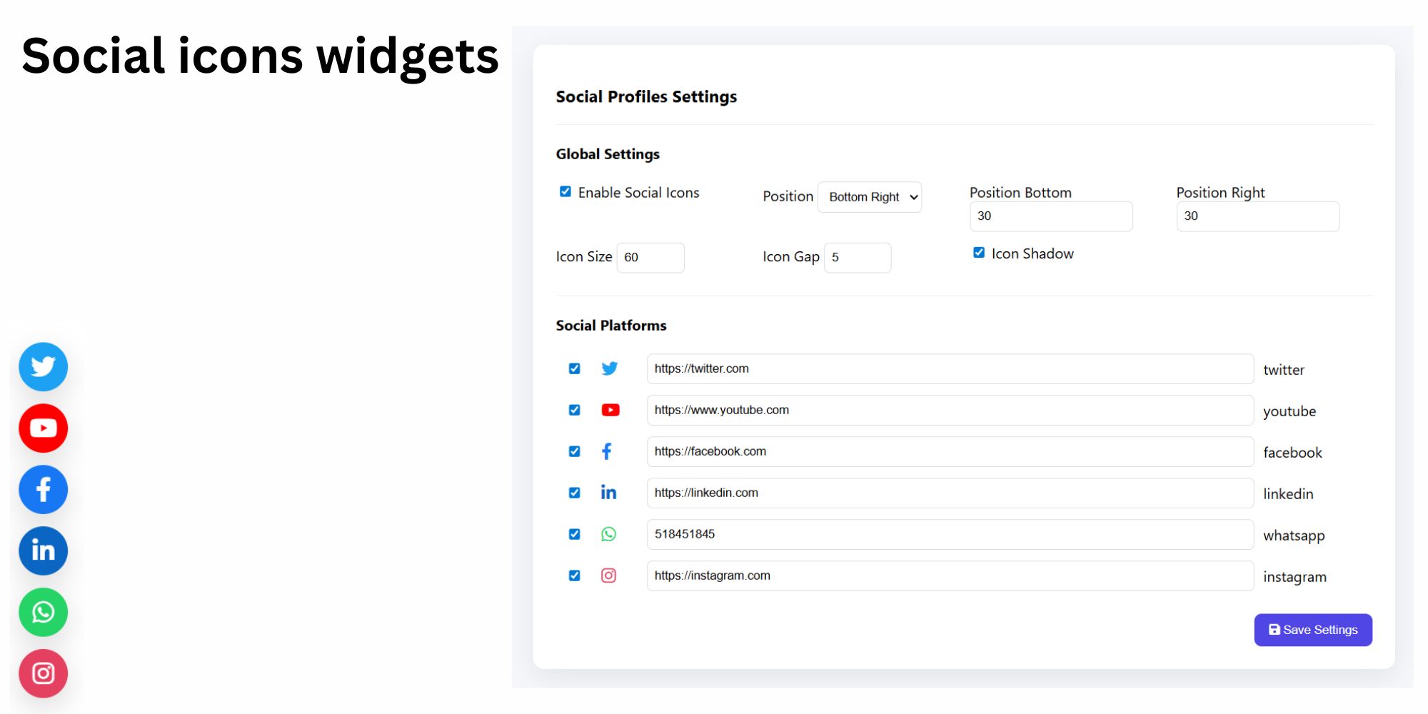 Social Icons Widget