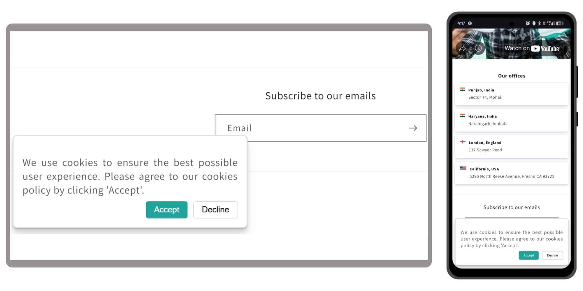 Cookies Notification preview