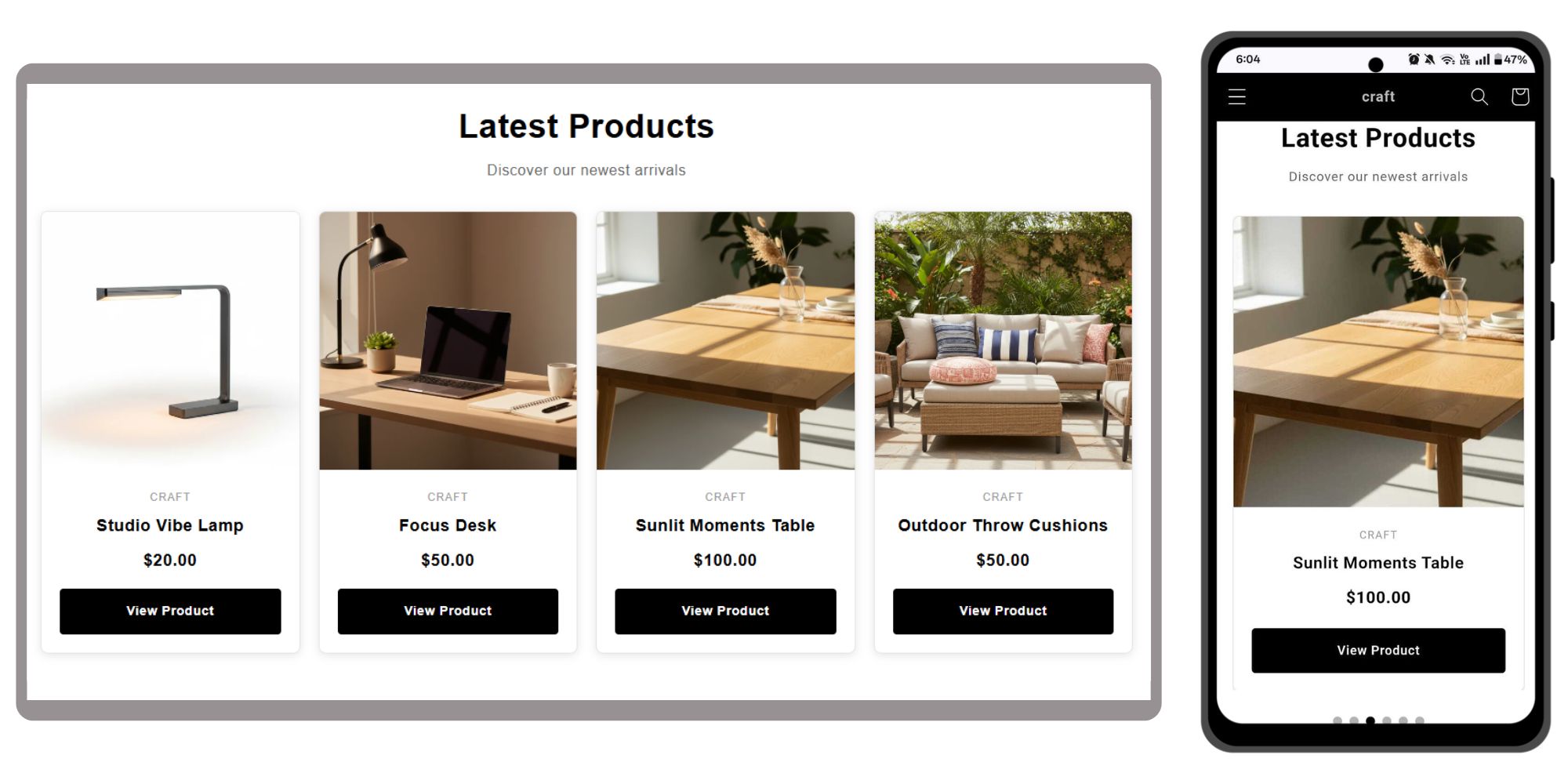 Products Grid preview